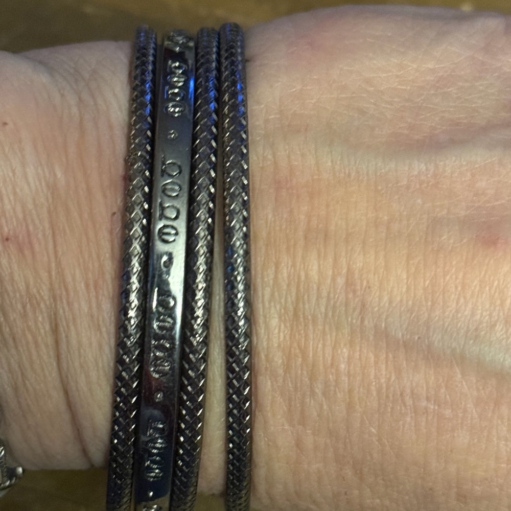 Bebe Silver Tone Bangle Bracelets - image 2